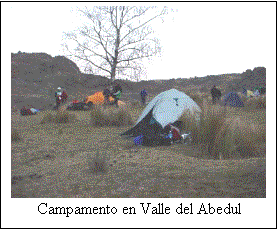 Cuadro de texto:  
Campamento en Valle del Abedul
